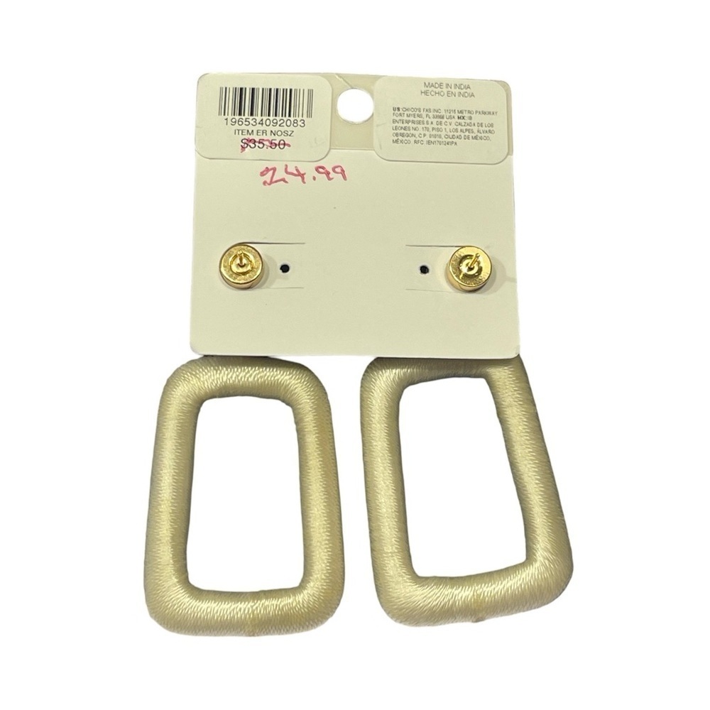 NWT Chico’s No Droop Off White Square Hoops - Picture 9 of 9